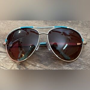 Lane Bryant women’s aviator sunglasses gold turquoise blue